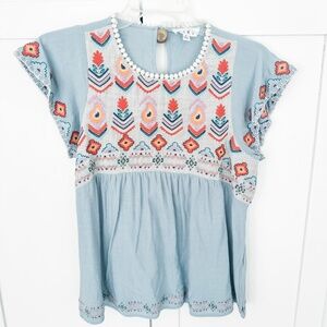 THML Boutique SZ S Women's Boho Blouse/Top Spring/Summer